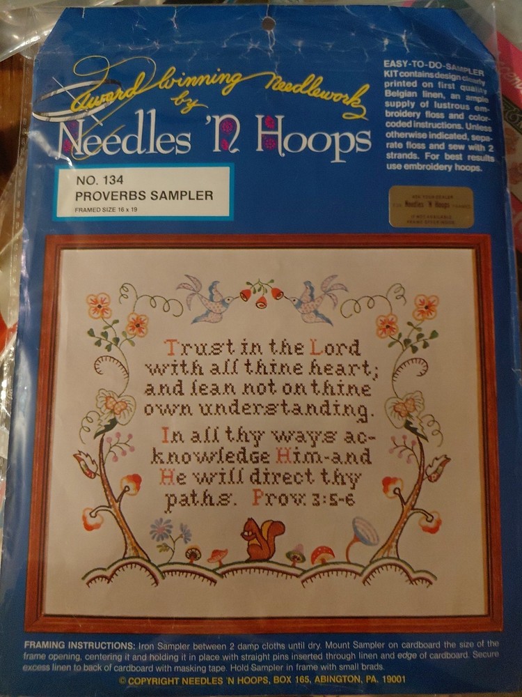 Needles N Hoops No 133 Priverbs Sampler Vintage Pattern
