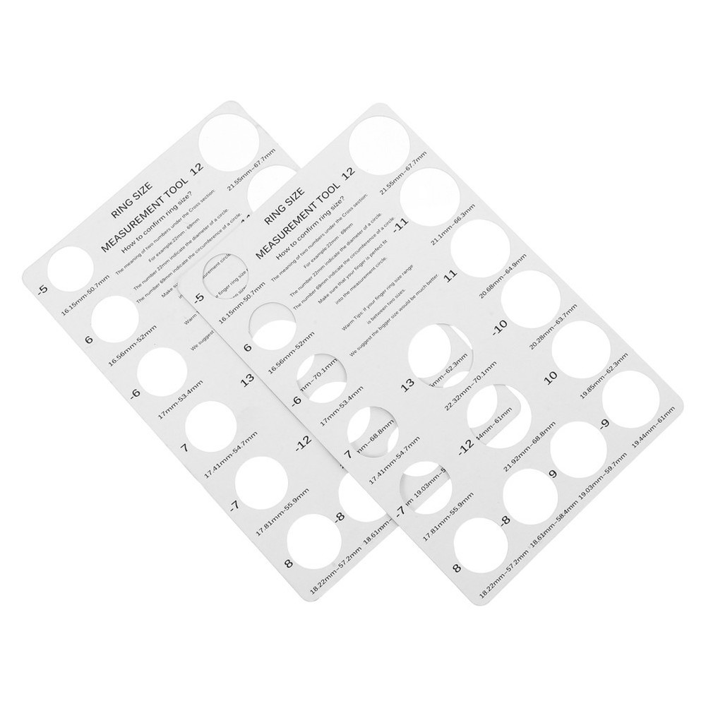 2 Pcs Ring Sizer Measuring Guide Chart Finger Measurer Making Tools