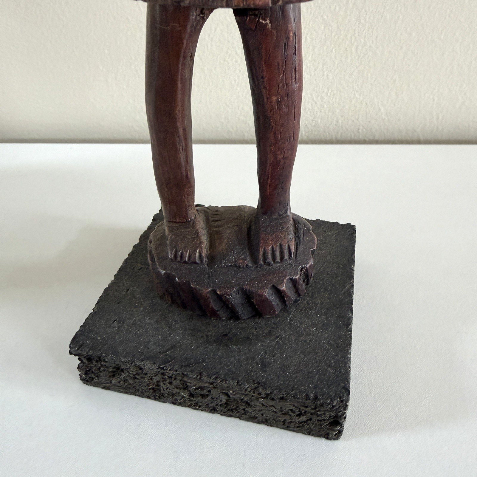 African Ashanti Fertility Doll 10” Hand‑Carved Wood Ghana Tribal Art
