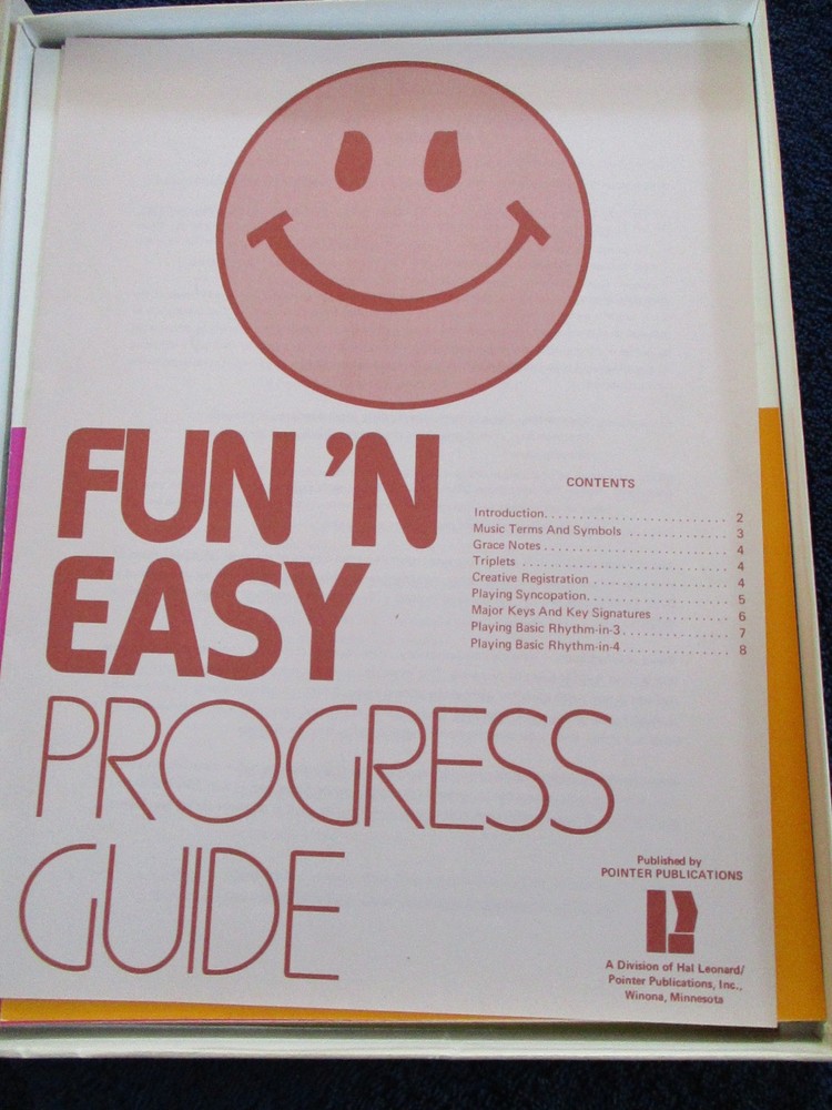 1972 Organ Course Complete Fun 'N Easy Hal Leonard / Pointer in Original Box