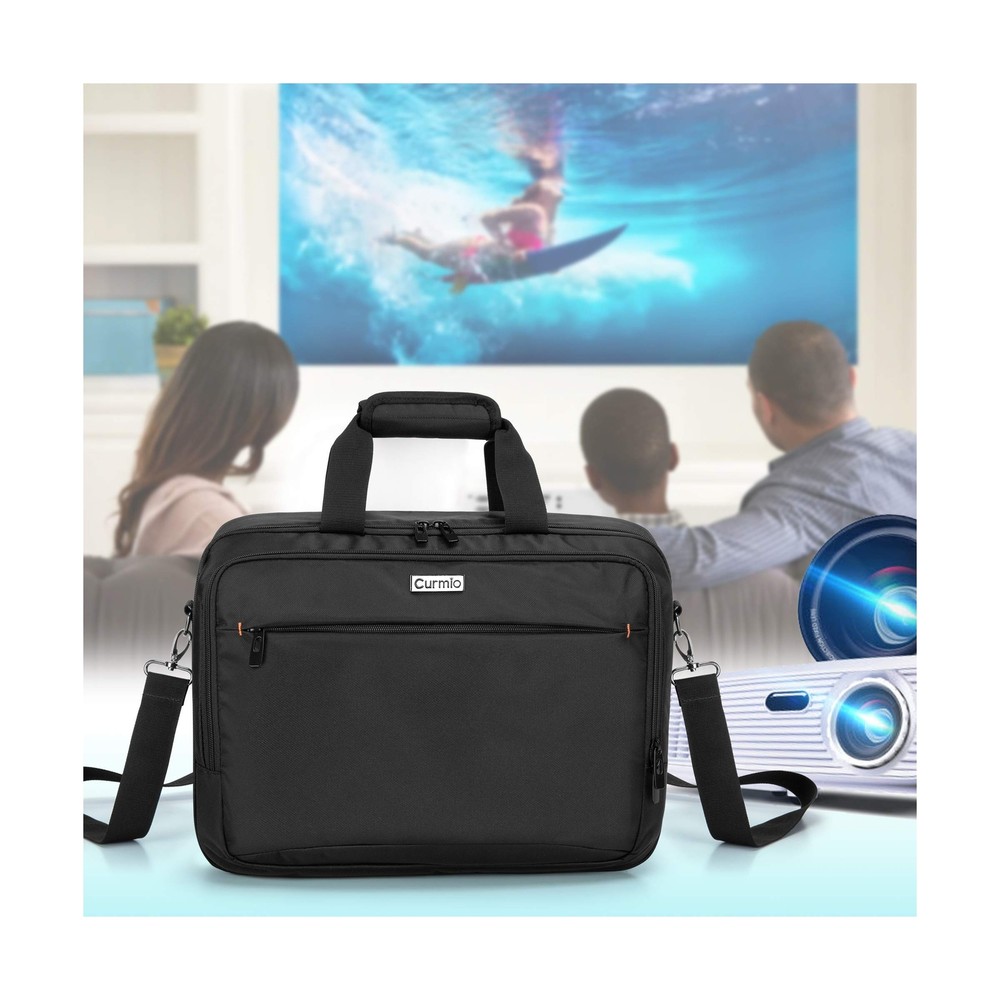 CURMIO Projector Carrying Case, Projector Bag with Laptop Compartment Compati...