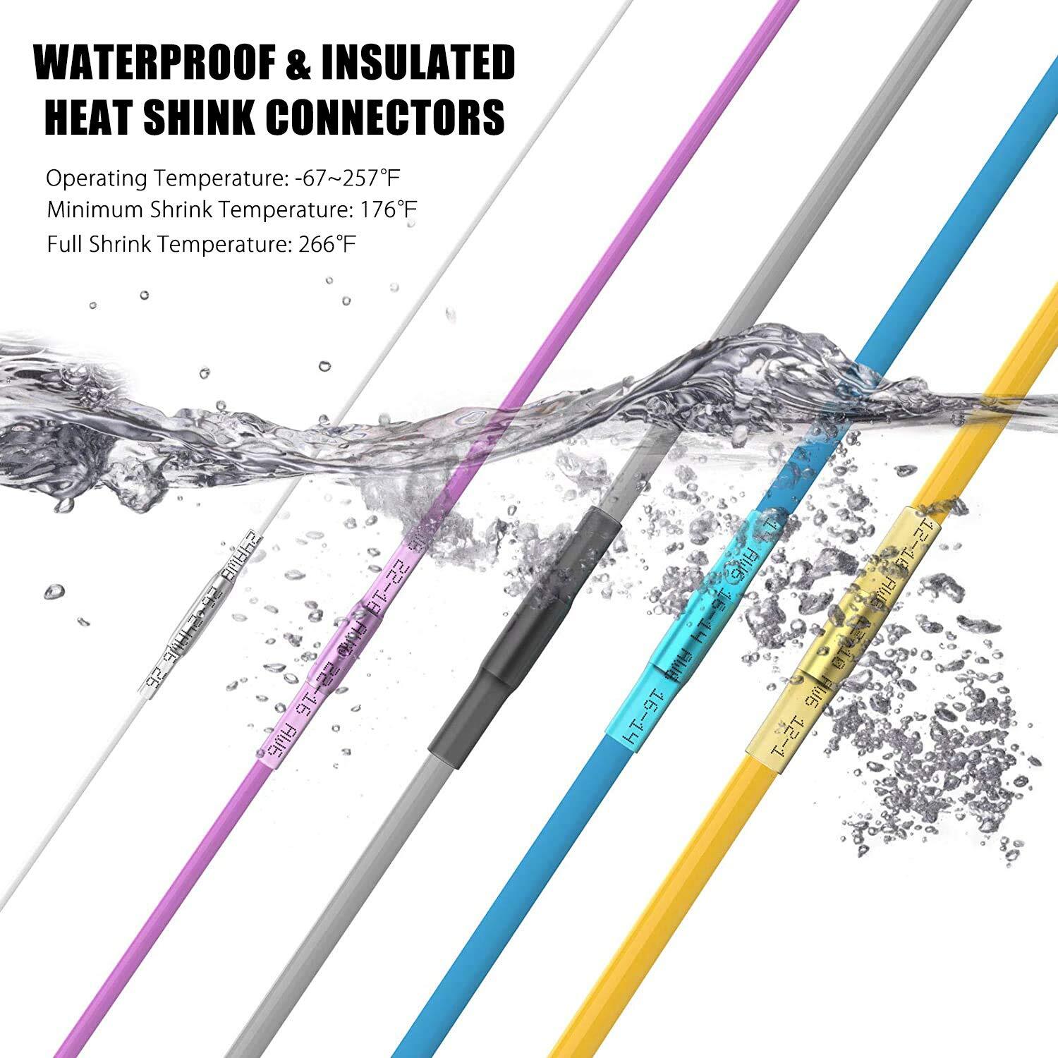 400/100x Waterproof Heat Shrink Butt Wire Splice Crimp Connectors Terminals Kit