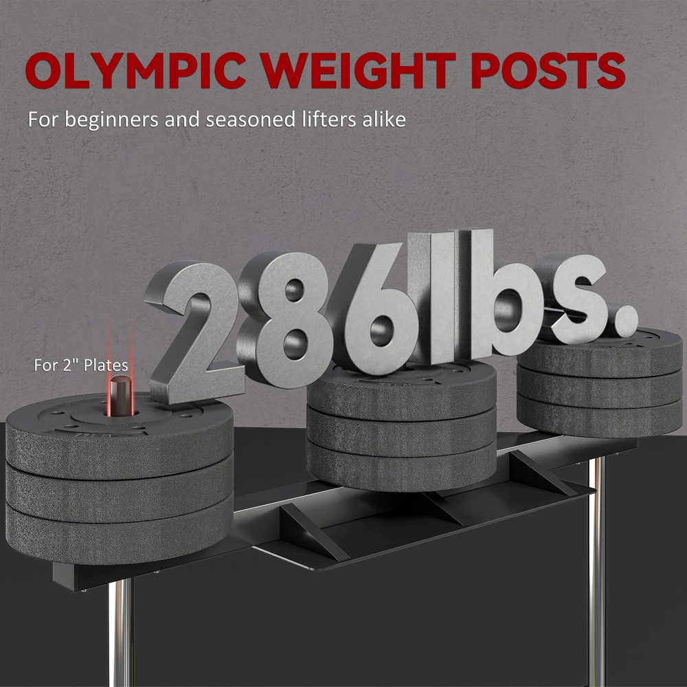 Vertical Leg Press Machine Adjustable Backrest 1" Plate Compatible, Red