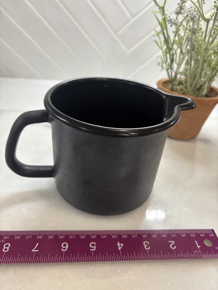 Black Enamelware Measuring Cup Vintage Rustic Farmhouse