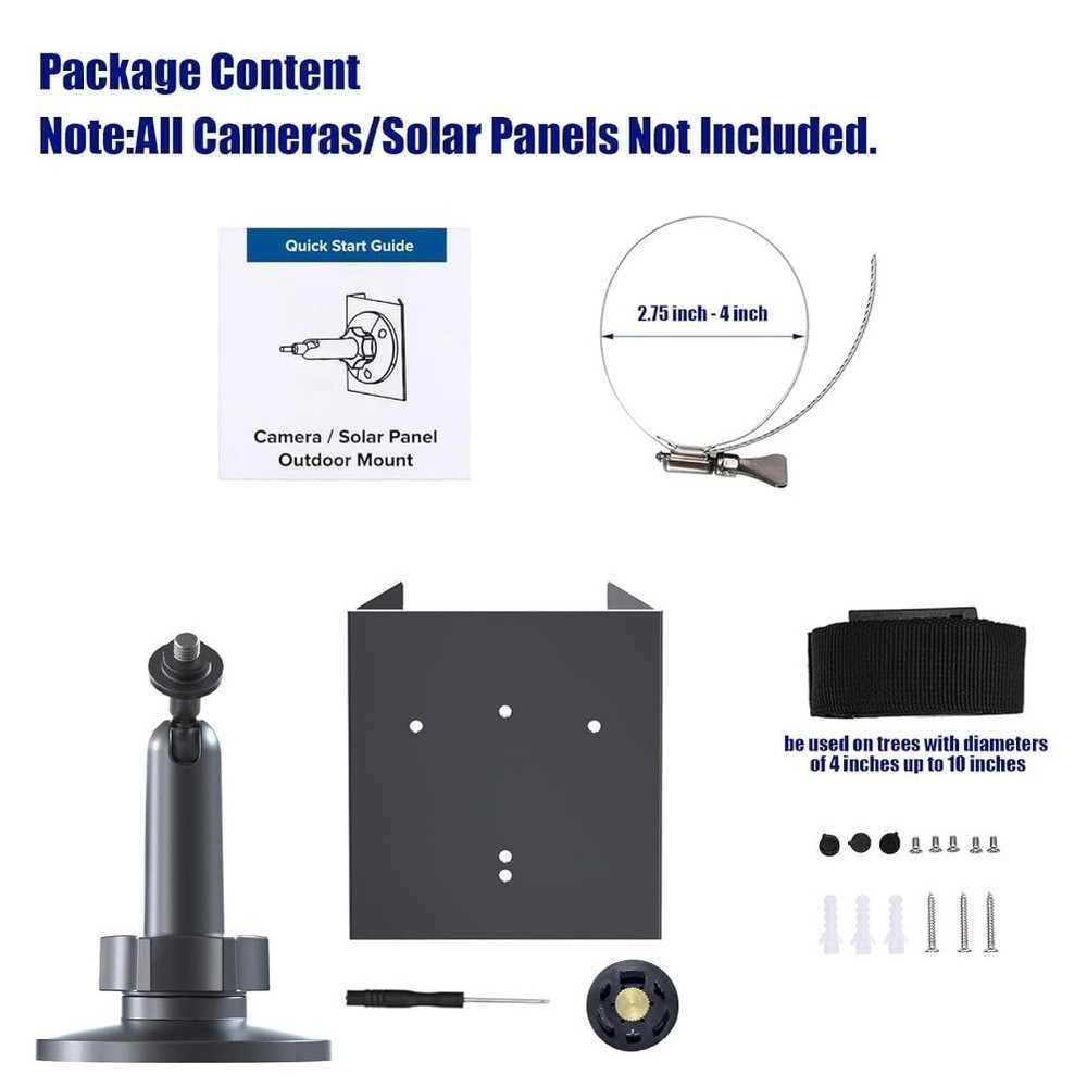 For EufyCam Models Solar Panel Mount Camera Bracket 90?? Tilt Adjustment