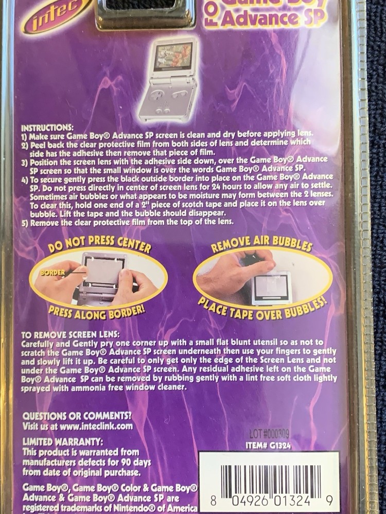 Safe Screen Protector GBA SP 2 Pack