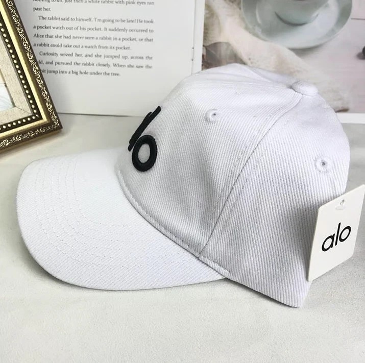 White Athletic Cap Black Logo Adjustable Performance Hat Unisex NWT