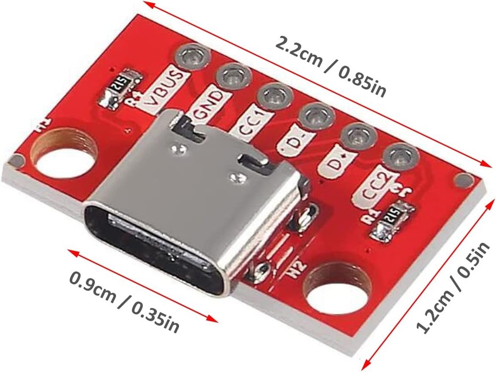 DIANN 5pcs USB Type-C Breakout Board Serial Basic Female