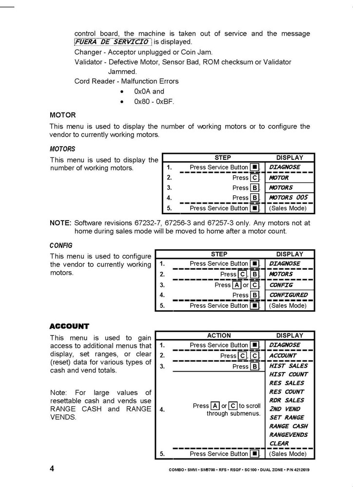 120 SELECT CONTROLLER SOFTWARE PROGRAMMING MANUAL FITS VENDNET 4212619 H 2007