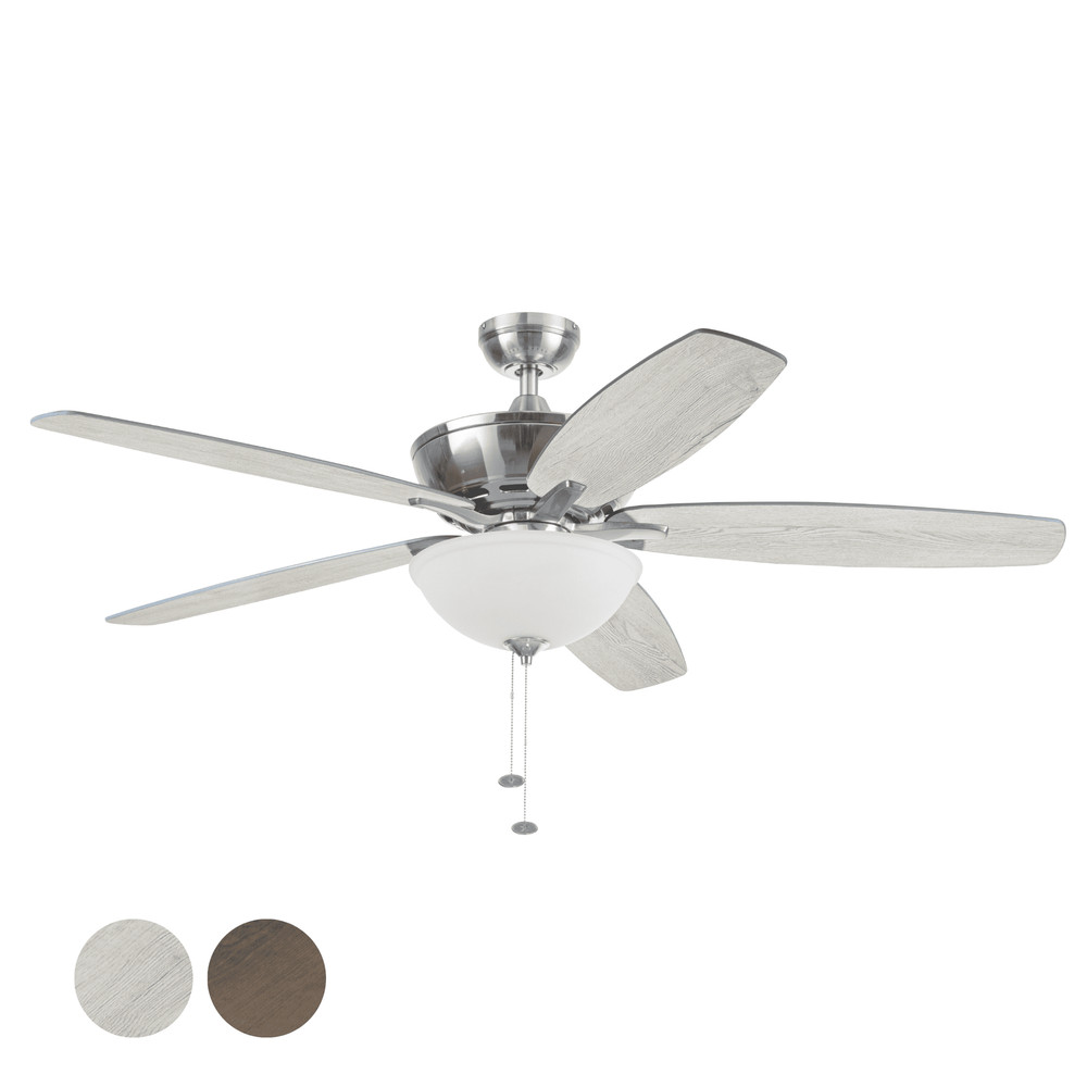 60" Black Ceiling Fan with Light, 5 Blades, Reverse Airflow, Pull Chain Control