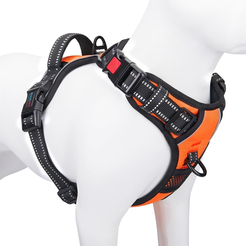 PHOEPET No Pull Dog Harness Medium Reflective Front Clip Vest with Handle,Adjust