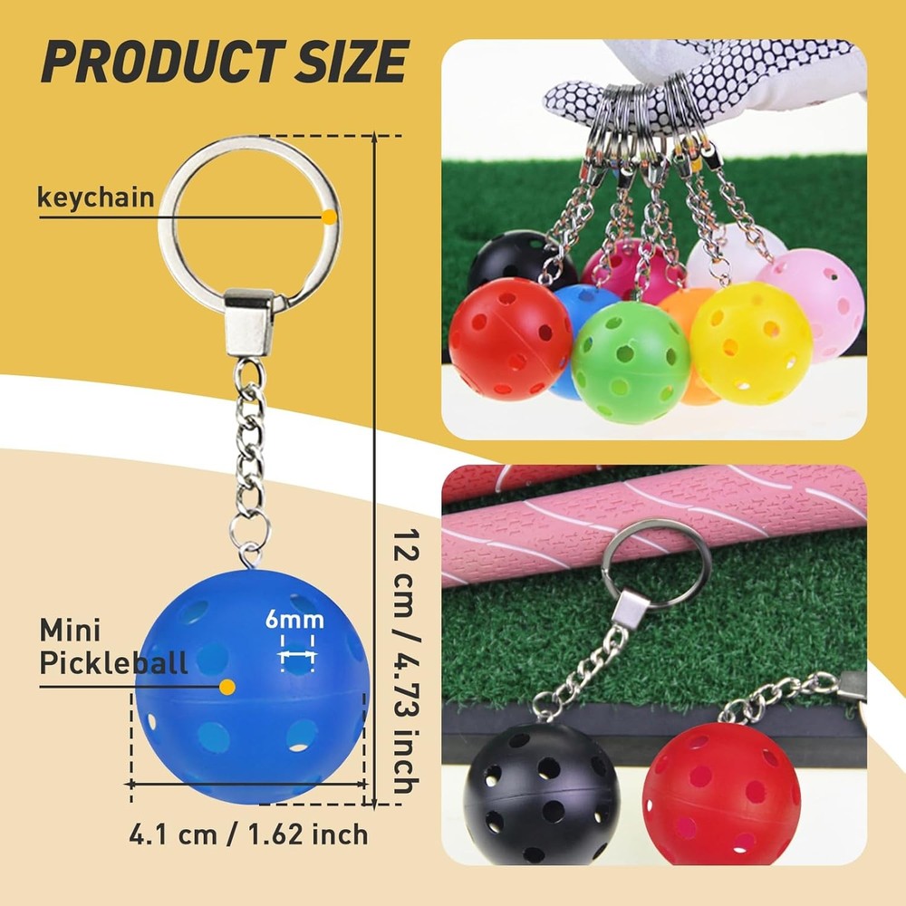 Pickleball Keychains - Mini Ornaments for Lovers 9-pack