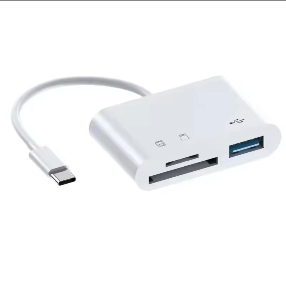 3 In 1 Adapter Type-C, Tf, Cf, Sd, Memory Card Reader, Recorder, Compact Flash U
