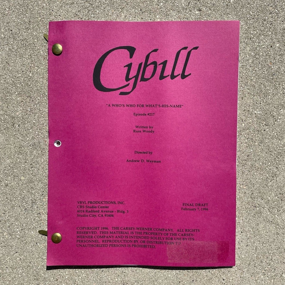 CYBILL 1996 TV Series SET Production Used Scripts Table Final Revised Drafts