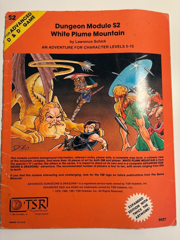 AD&D Dungeon Module S2 White Plume Mountain