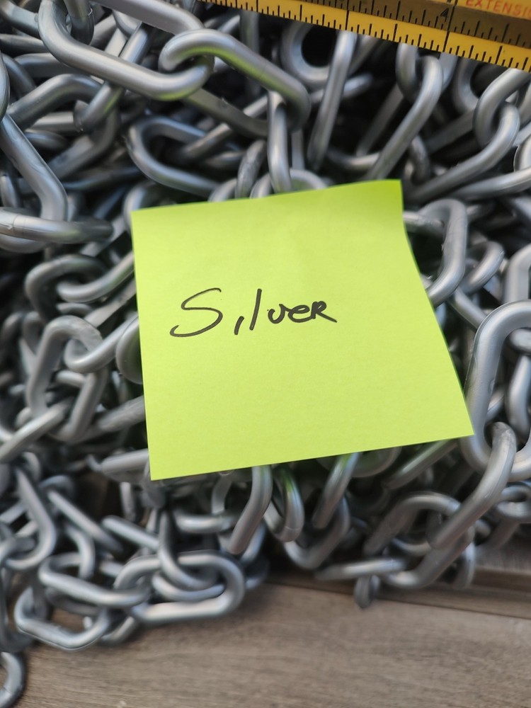 10 Ft. Silver Plastic 2 Inch Outer Most Diameter Chain Link Safety Barrier Chain