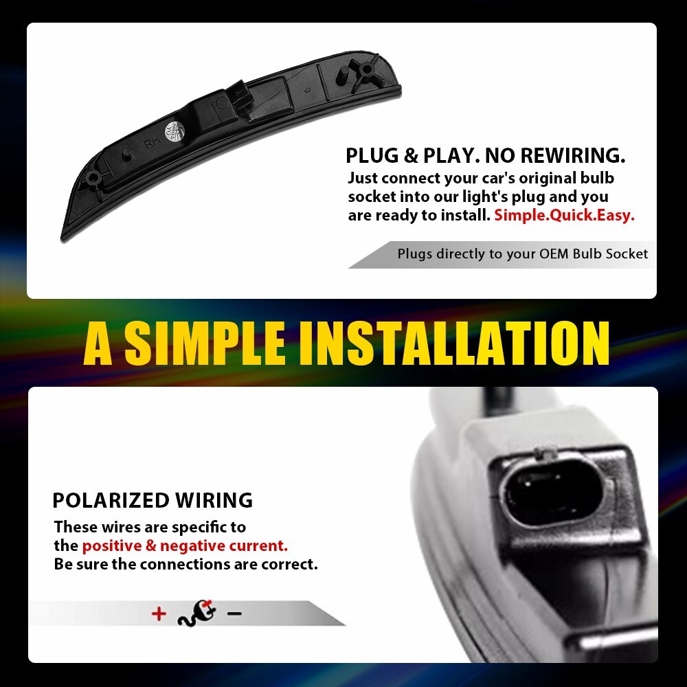 Smoked LED Front & Rear Side Marker Lights For 2015-2023 Chrysler 300 300C 300S