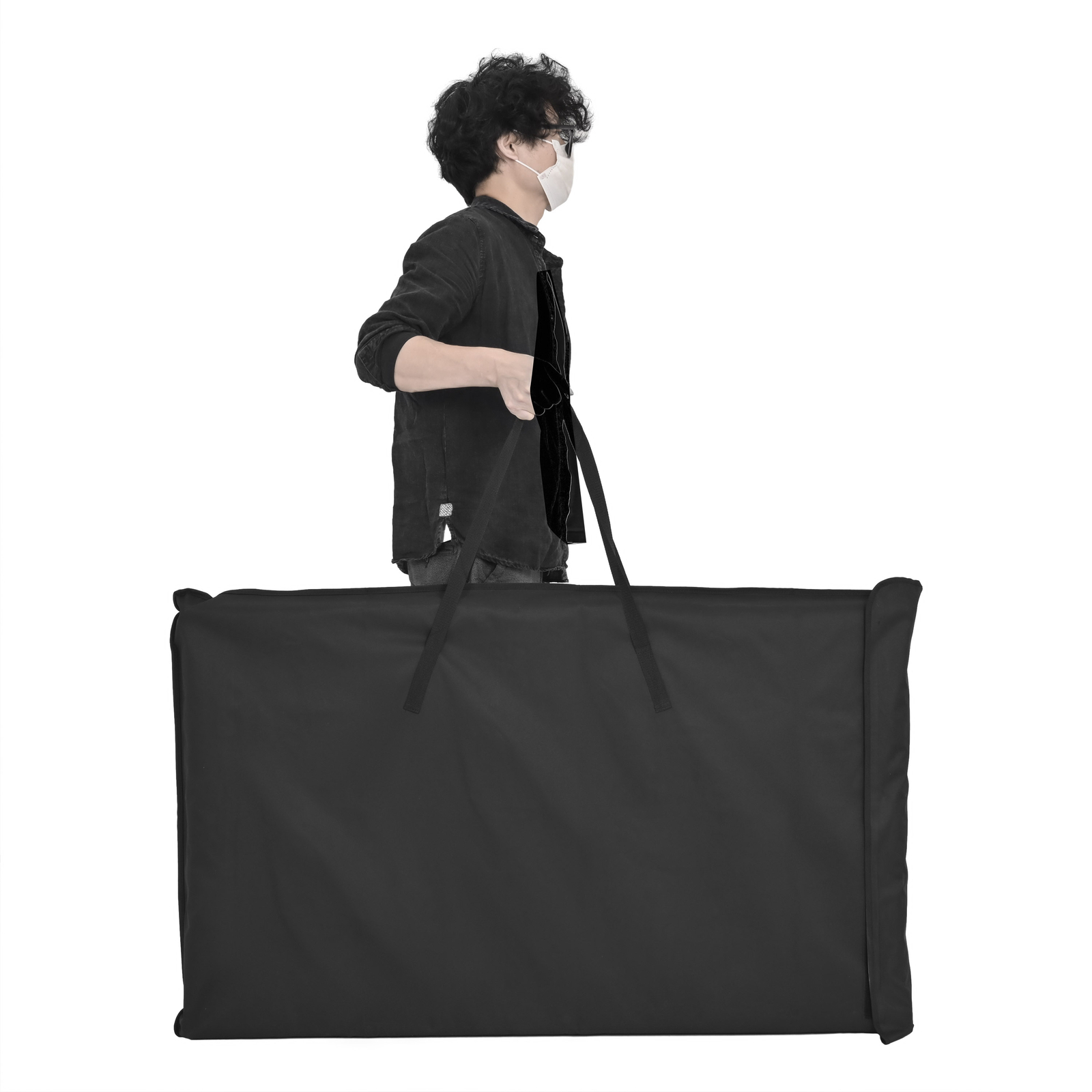 48"x 25" White+Black DJ Foldable Facade Portable Event Booth Panels w/Carry Bag