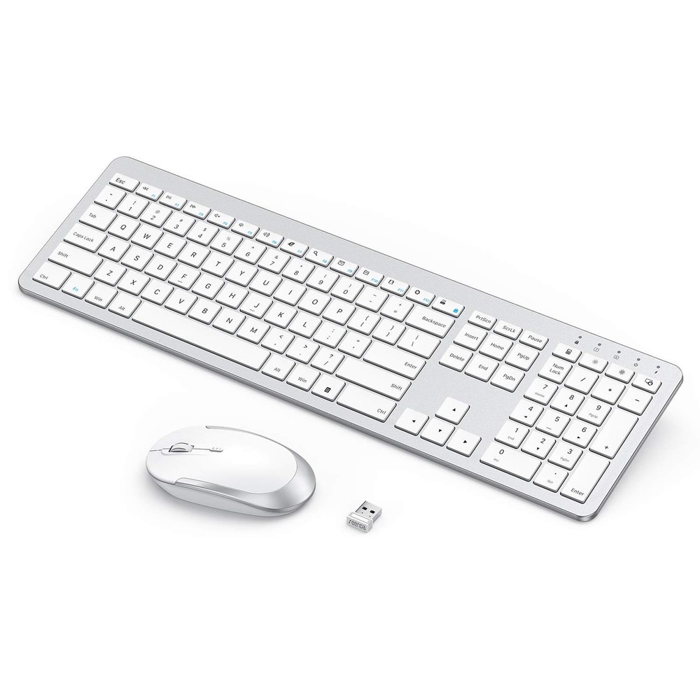 Wireless Keyboard and Mouse Combo, Rechargeable Quiet Keyboard Mouse, Sleek a...