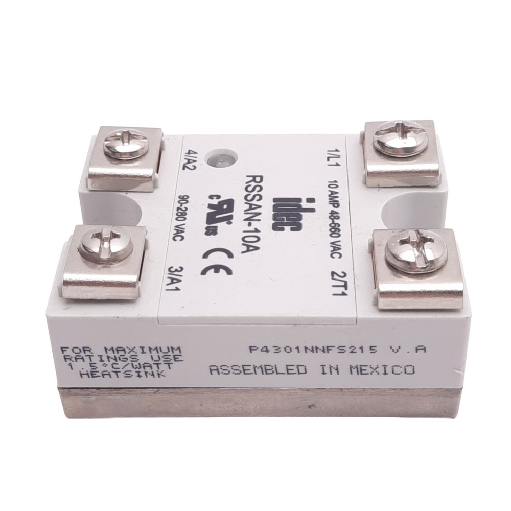 IDEC RSSAN-10A Solid State Relay, SPST-NO, 660VAC 10A Max, 90-280VAC Control