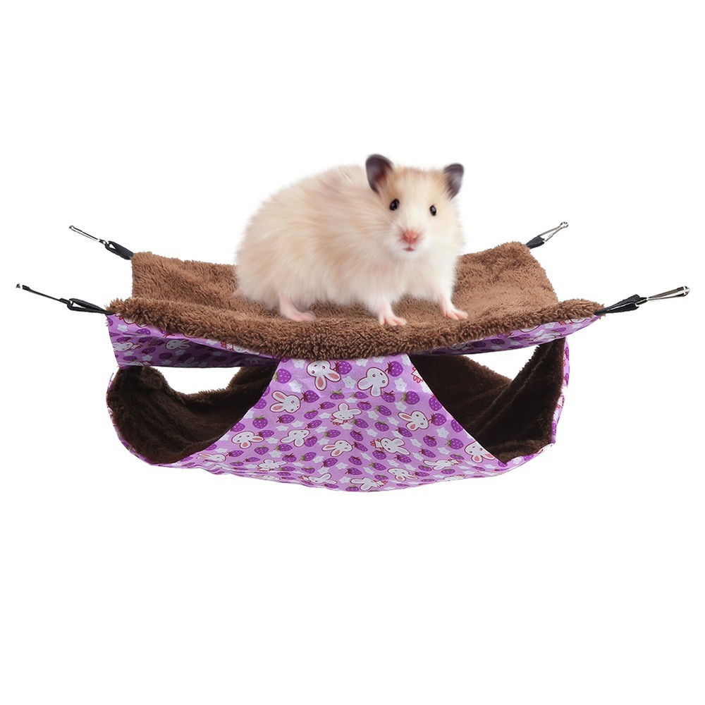 Purple Rabbit Double Layer Interlayer Warm Hammock Hanging Bed House Sleeping