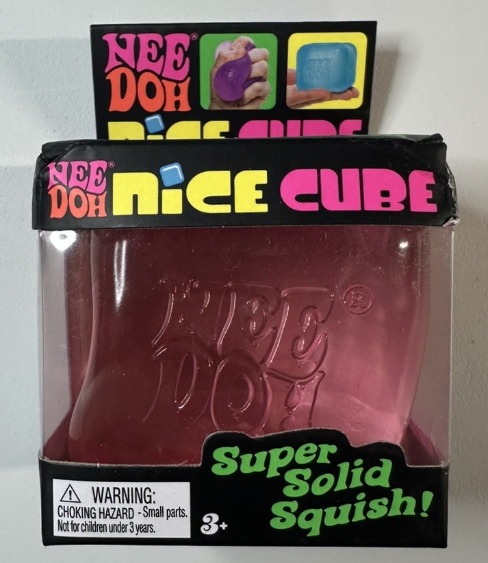 Schylling Nee Doh Nice Cube Super Solid Squish Toy Pink