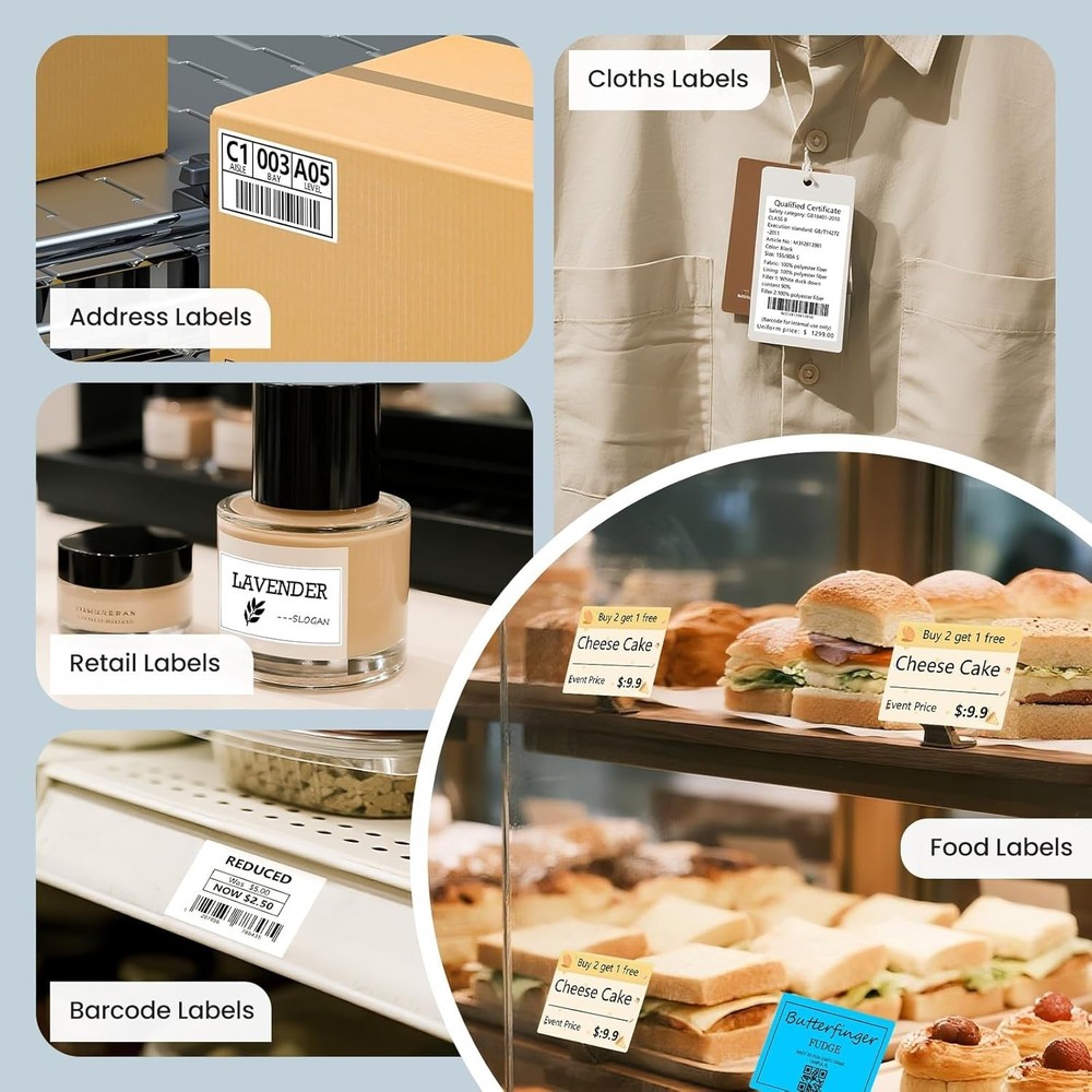 CLABEL Desk Bluetooth Barcode Label Printer: 221D Label Maker with 2 Inch Print