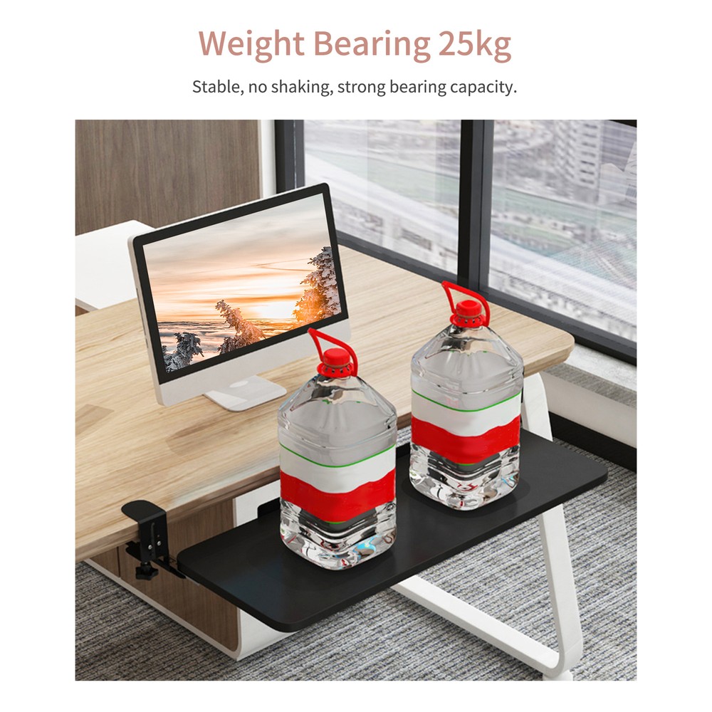 Clamp On Keyboard Tray Under Desk Pull Out Platform Height Adjustable E2F9