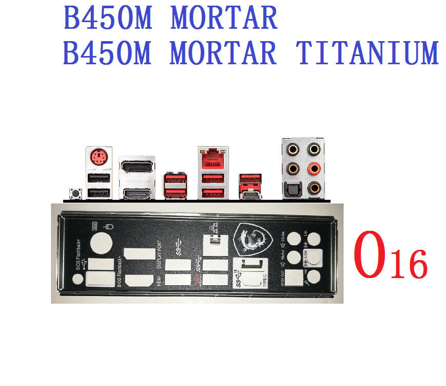 I/O Shield Backplate FOR MSI B450M MORTAR TITANIUM