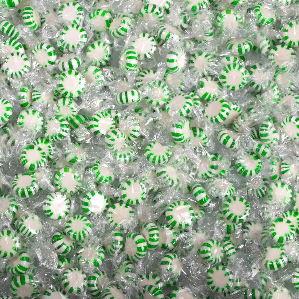 Spearmint Starlight Mints, Individually Wrapped, Bulk Hard Candy (2 Pounds)