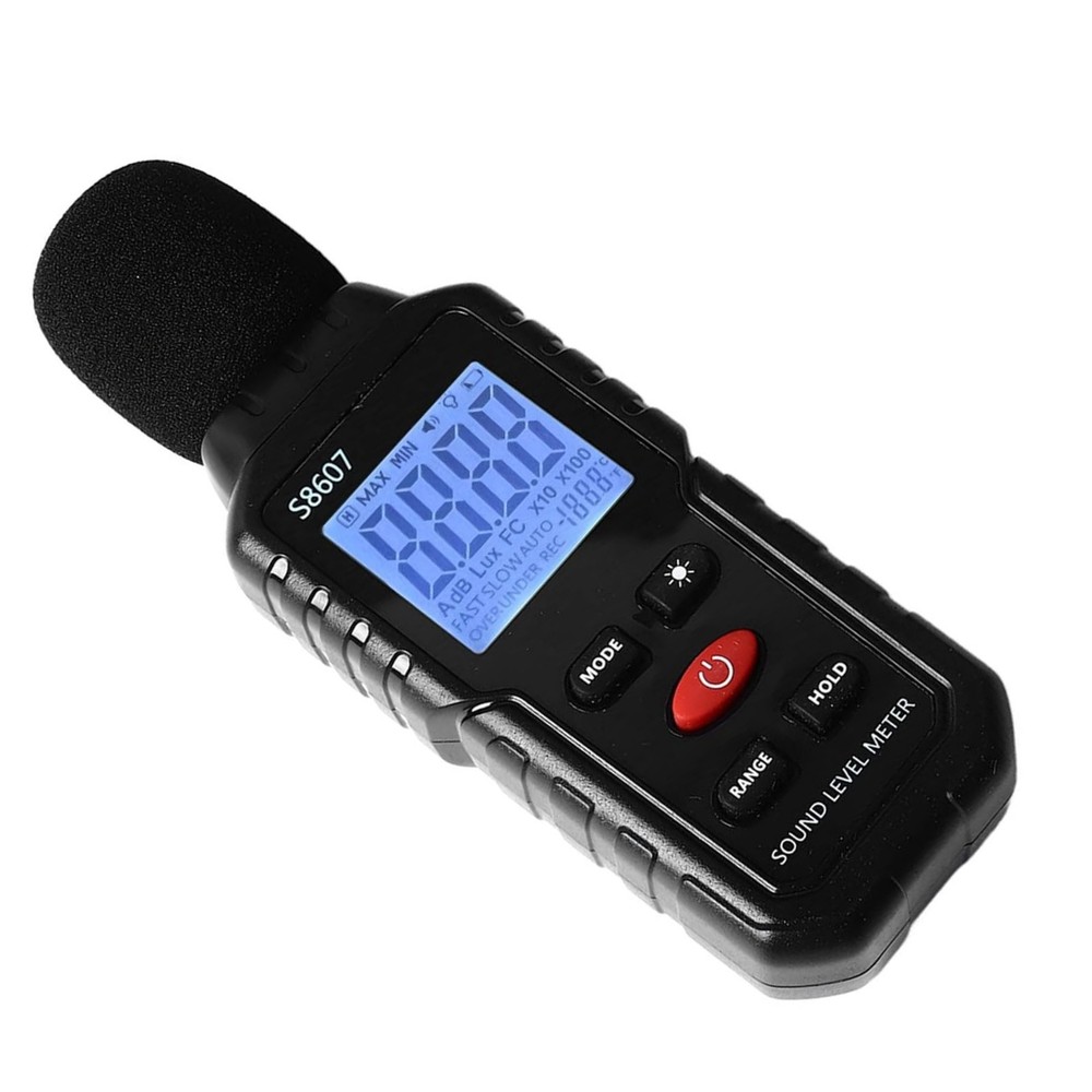 30-130dB Digital Noise Meter Decibel Reader with Over Under Range Indication
