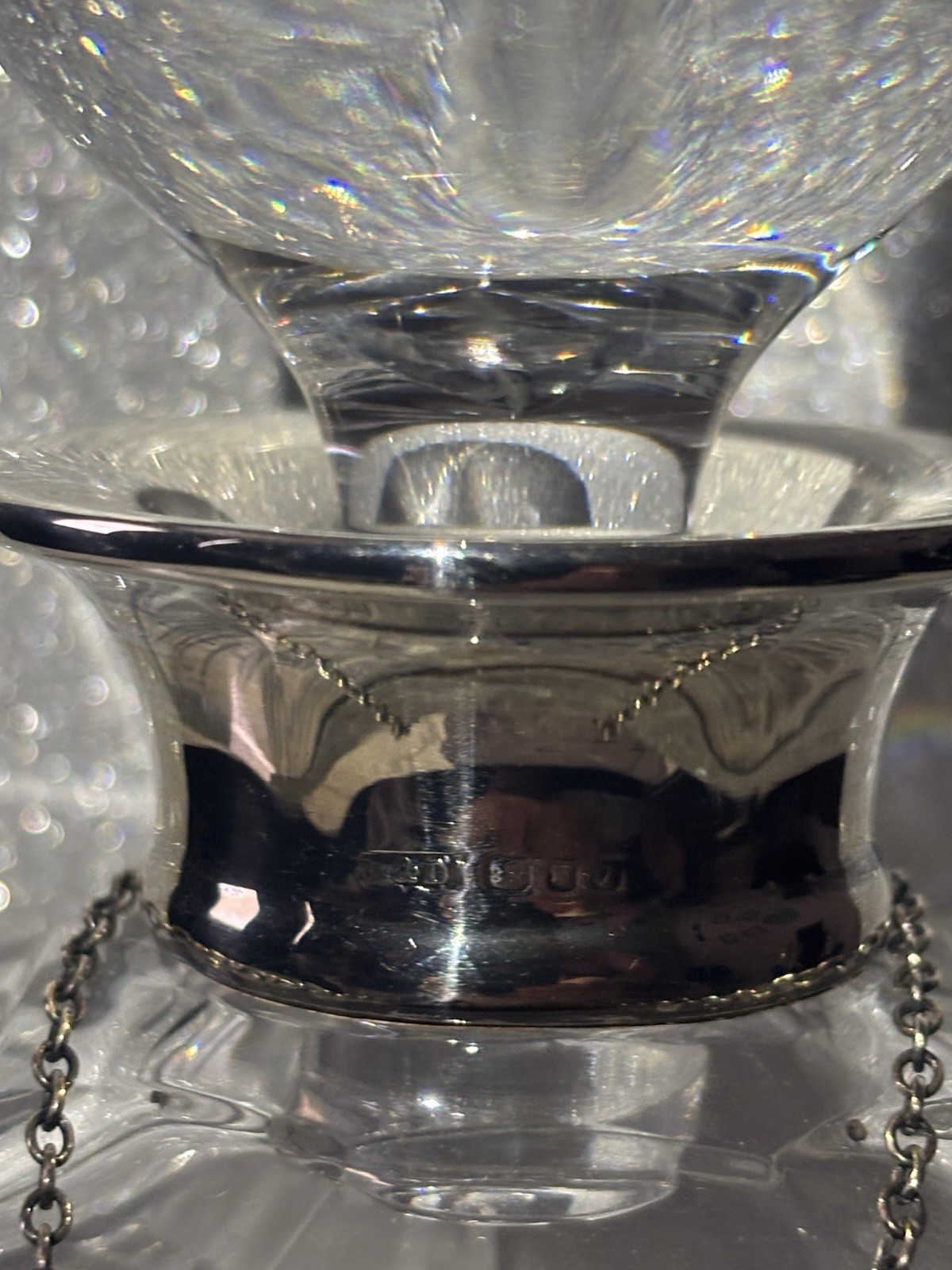R&D, Sterling And Crystal Decanter By Robert’s&Dore From The Mid 20th Century ￼