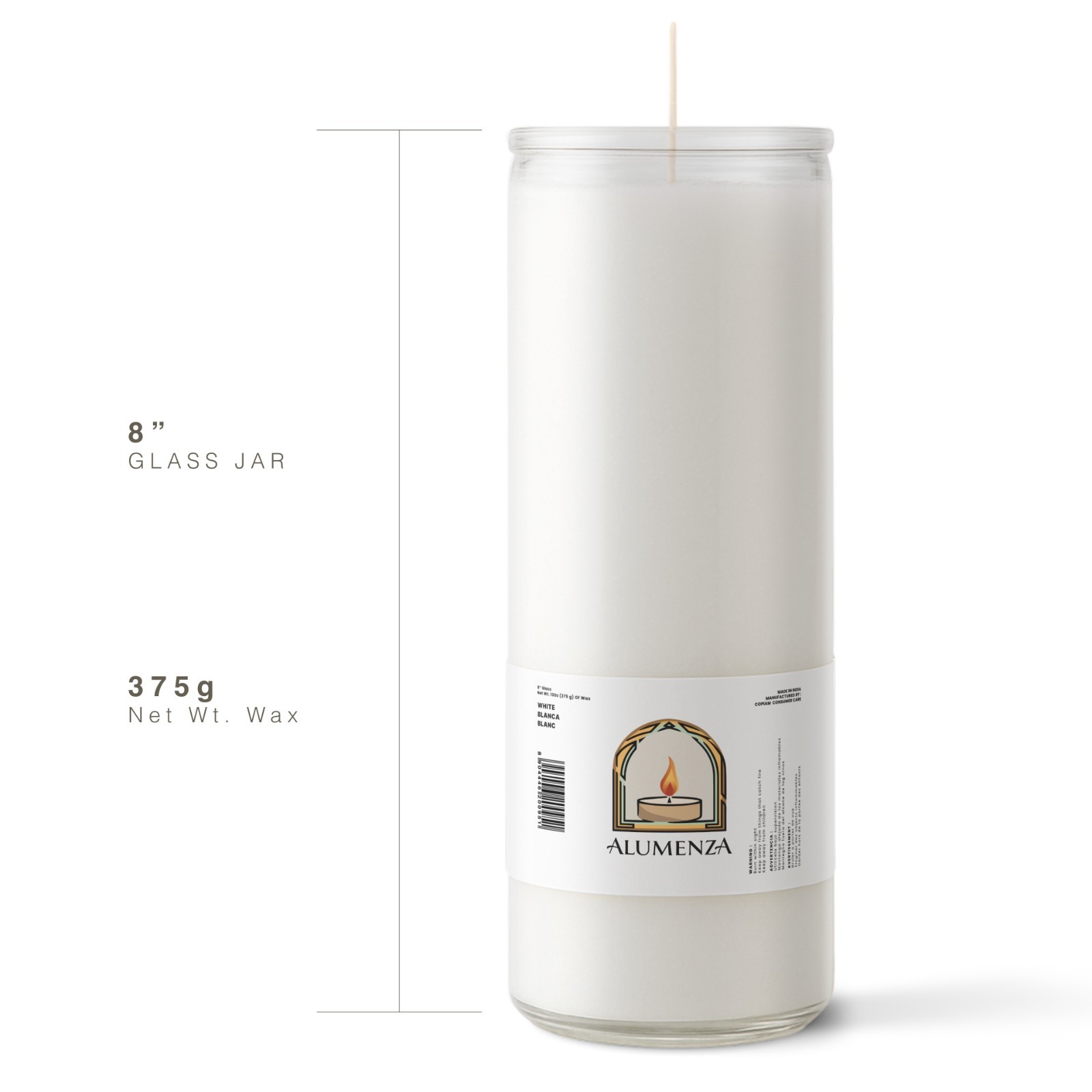 Alumenza 90 Hour Devotion Prayer Candles in Glass Jar Clean Burn Unscented