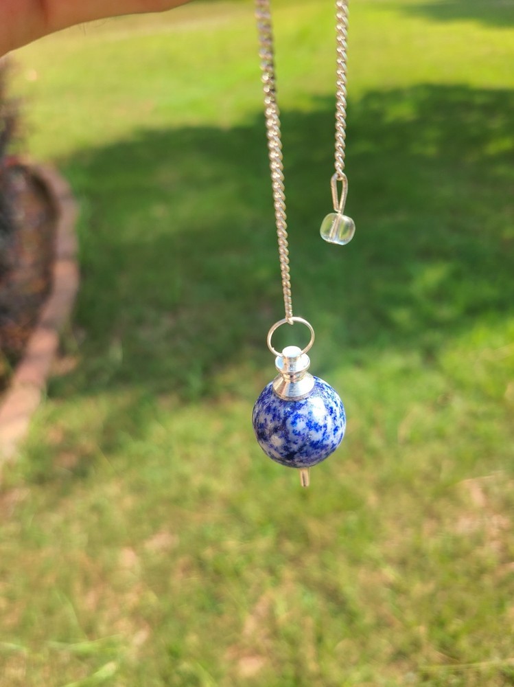 Lapis Lazuli Sephoroton Ball Sphere Crystal Dowsing Pendulum Divination Tool