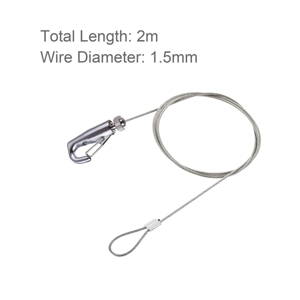 6 Pack Picture Rail Hooks and Wire Hanging System, 6.5 Ft Wire Cables, Adjust...