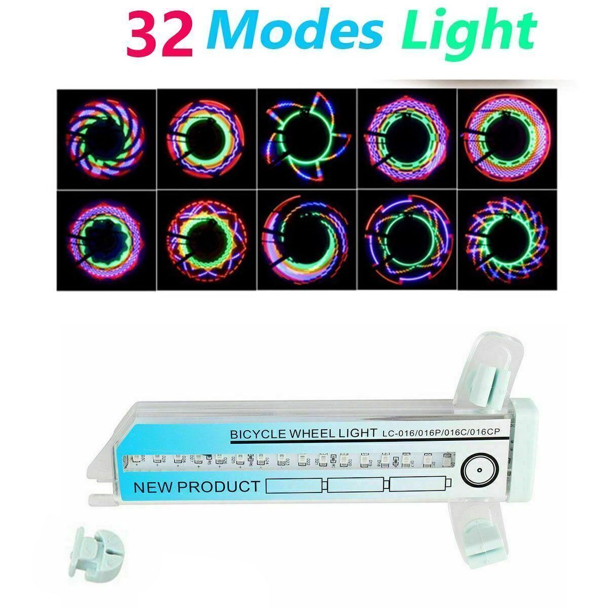 Bicycle Bike Wheel Lights Multicolor in 32 LED String Fits any Spoke Rim Tires