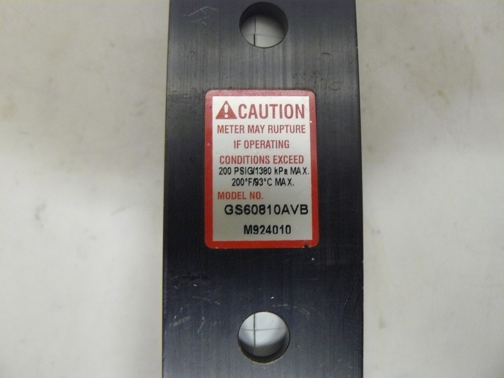 Key Instruments GS60810AVB flow meter 0-65 psig