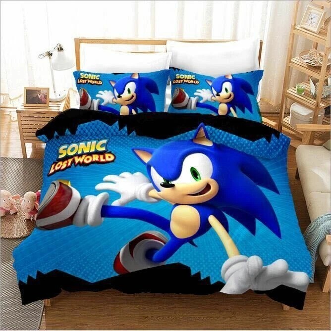 Sonic the Hedgehog Bedding Set – Single, Double, Queen, King Bedding Set for Kid