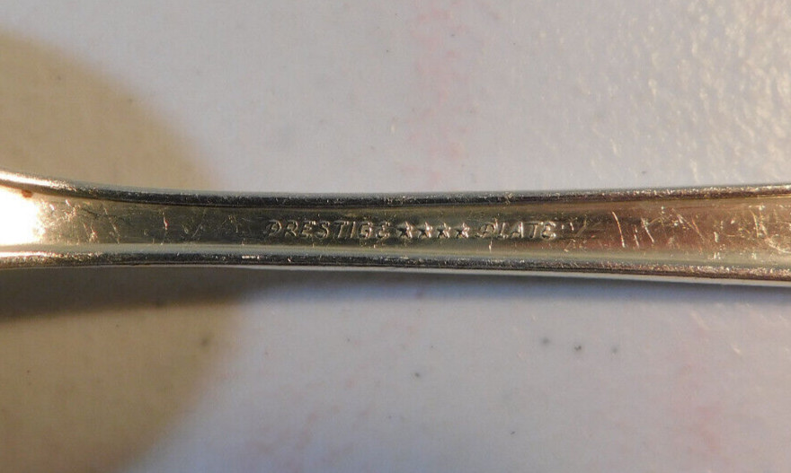 PRESTIGE "BORDEAUX" PATTERN SILVERPLATE SERVING SPOON & FORK SET NO MONOGRAMS