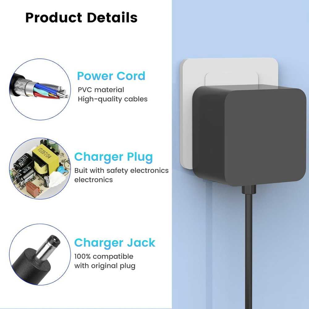 15W Power Adapter for Echo Dot 3Rd Generation, Echo Dot (3Rd/4Th Gen) with Clock