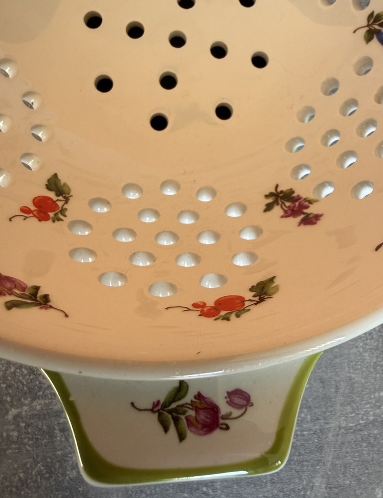 Porcelain Strainer Sieve Colander Floral Pattern