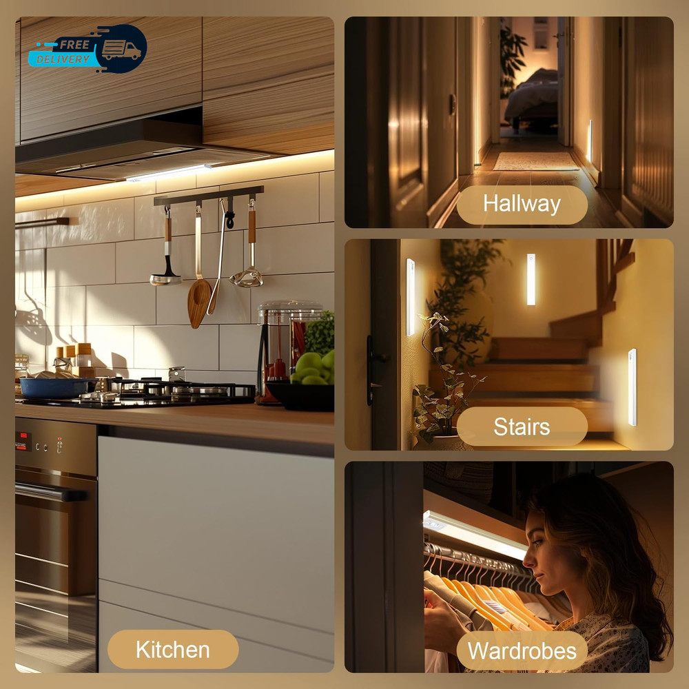 2 Pack under Cabinet Lighting3 Color Temperatures Motion Sensor Light Indoor LED