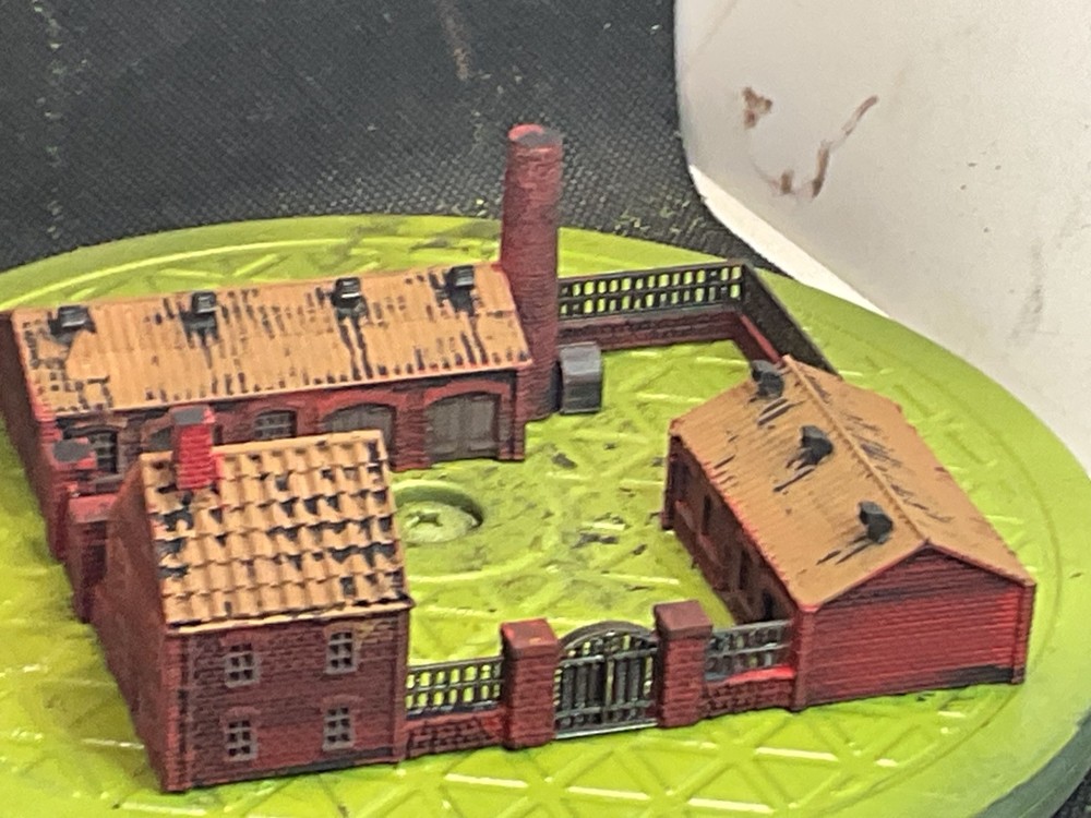 1/285 Painted Medium  Multi Building Walled Factory Complex