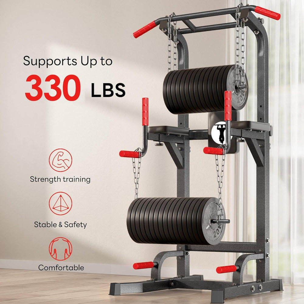Sogespower Multi-Function Power Tower Pull up Bar Station Pull up Dip Station fo