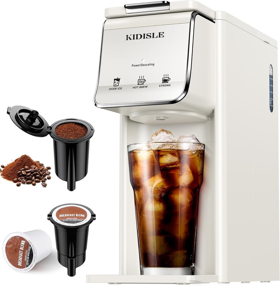 KIDISLE - Single Serve Coffee Maker for K Cup & Ground Coffee