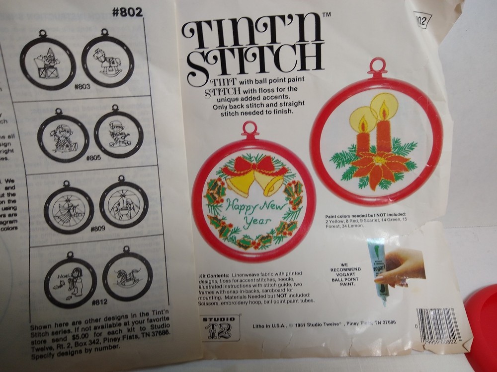 1981 Tint' N Stitch Ornaments  Started Studio 12  makes 2