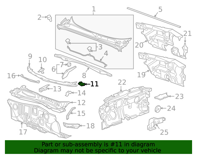 Genuine GM Passenger Side Plenum Upper Panel Extension 23370892