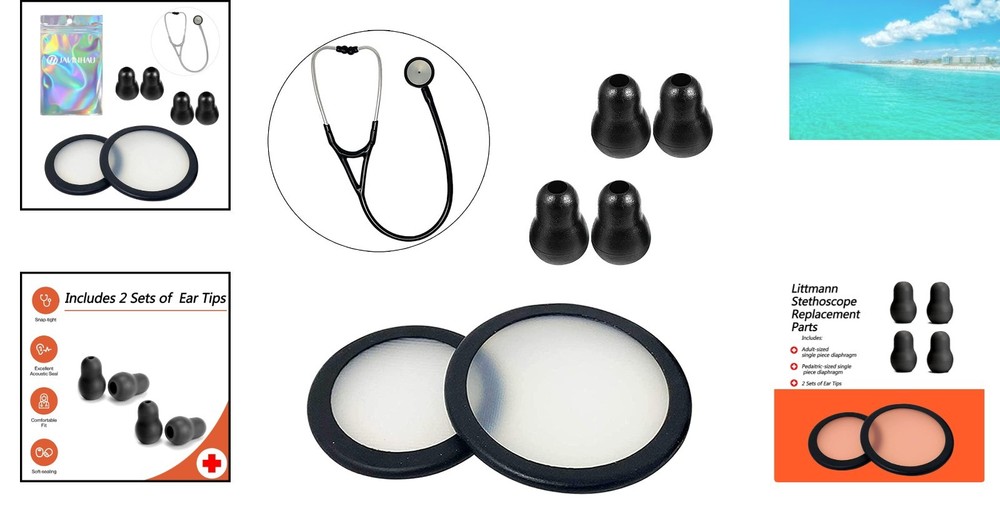 Littman-Compatible Stethoscope Replacement Kit - Ear Tips & Diaphragm Included