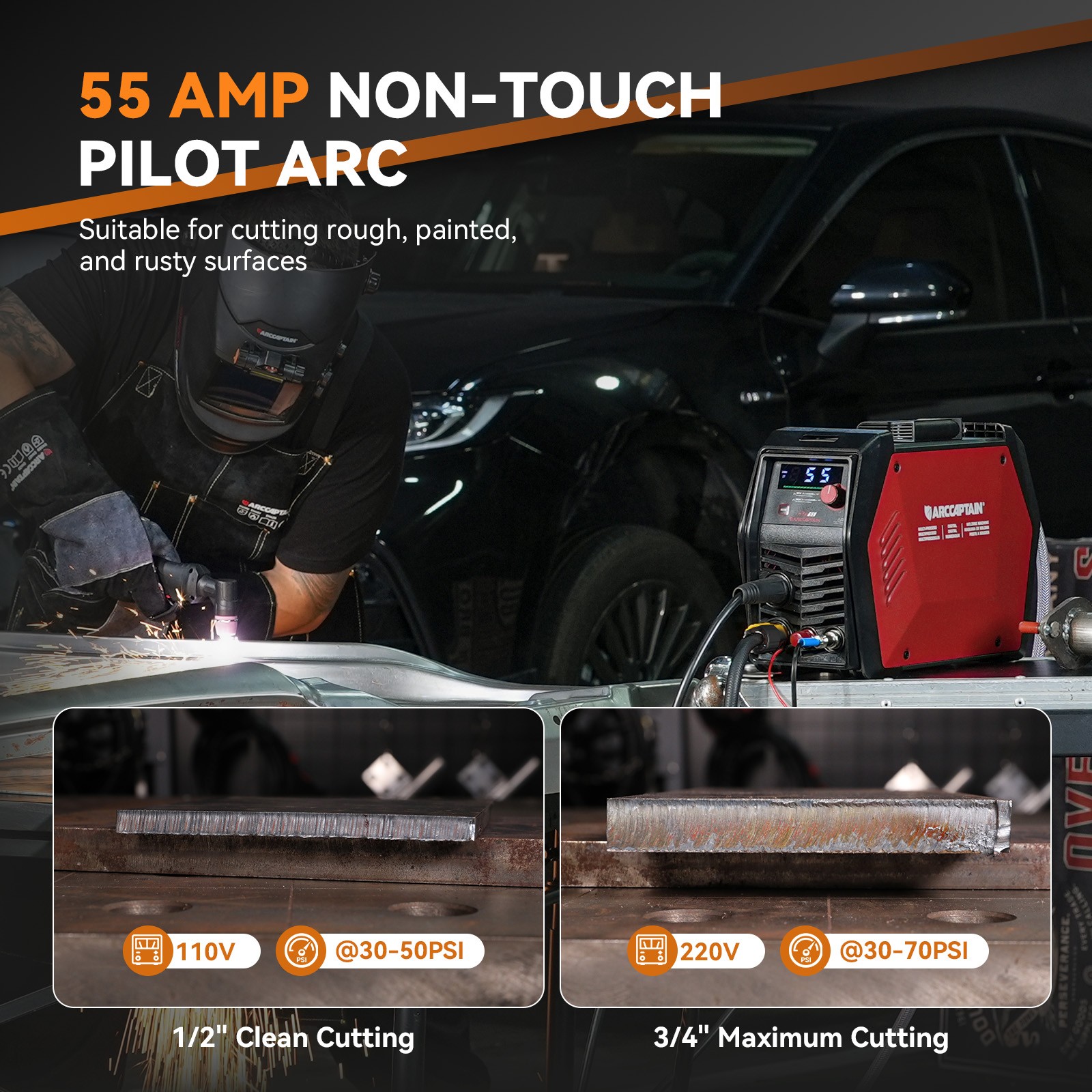 2026 ARCCAPTAIN iControl CUT55 Pro Plasma Cutter [APP Control] 55 Amp Non-Touch