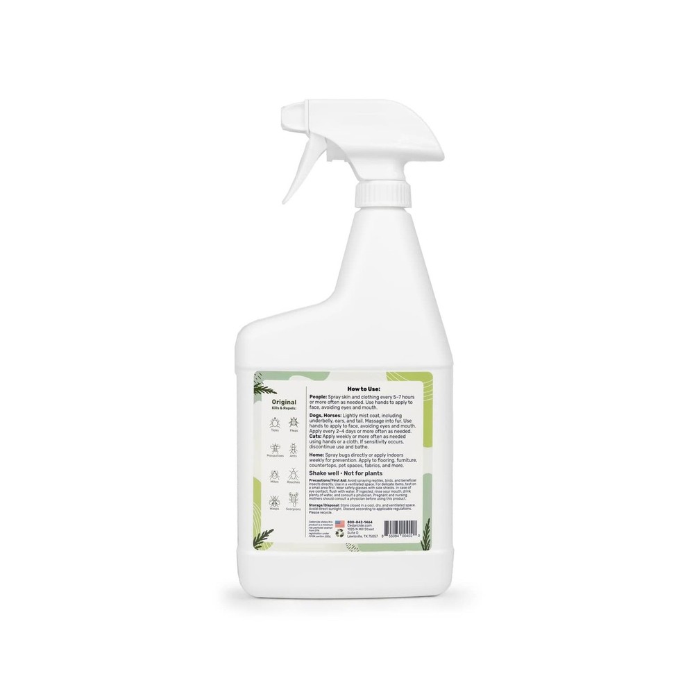 Cedarcide Original Bug Spray | Repel & Kill Fleas, Ticks, Mosquitoes, Mites, ...